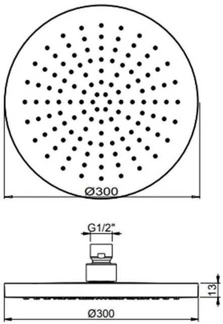 Кръгла душ слушалка Emotion-Diameter 30 cm-Inox