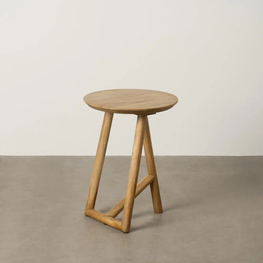 Кръгла странична масичка от масивно манго ø 40 cm Mao – Ixia