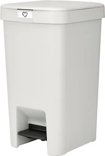 Кош за боклук с педал Brabantia StepUp 1008480, 16 л, Екологични материали, Голям отвор, Светлосив