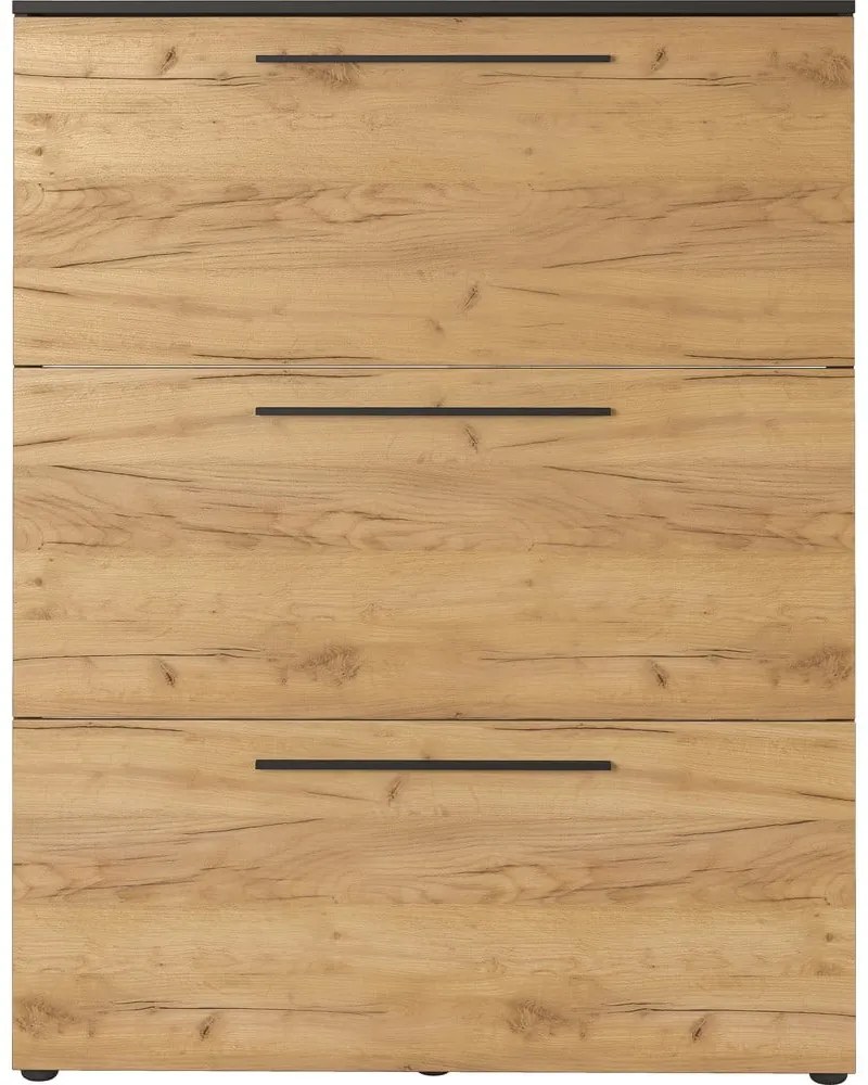 Тъмносив шкаф за обувки с панти в дъб Wildomar - Germania