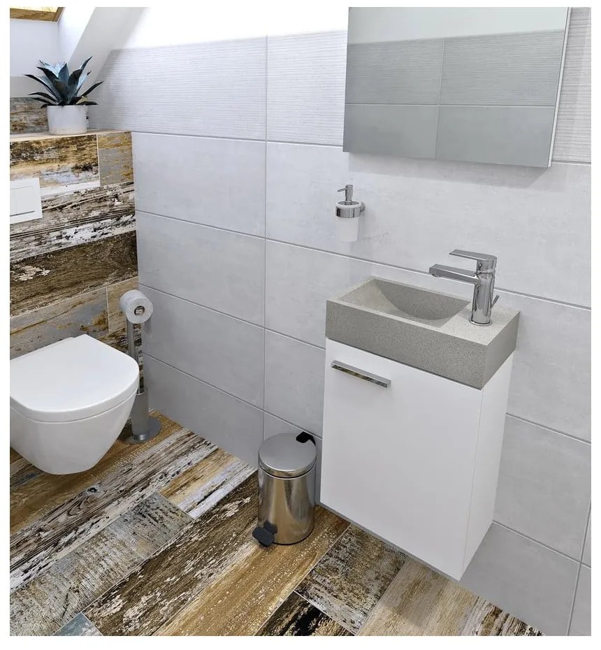 Светлосив бетонен малък умивалник 40x22 cm Crest – Sapho