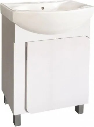 Долен шкаф за баня ICP 5543, PVC, бял, с умивалник, 55x42x85см