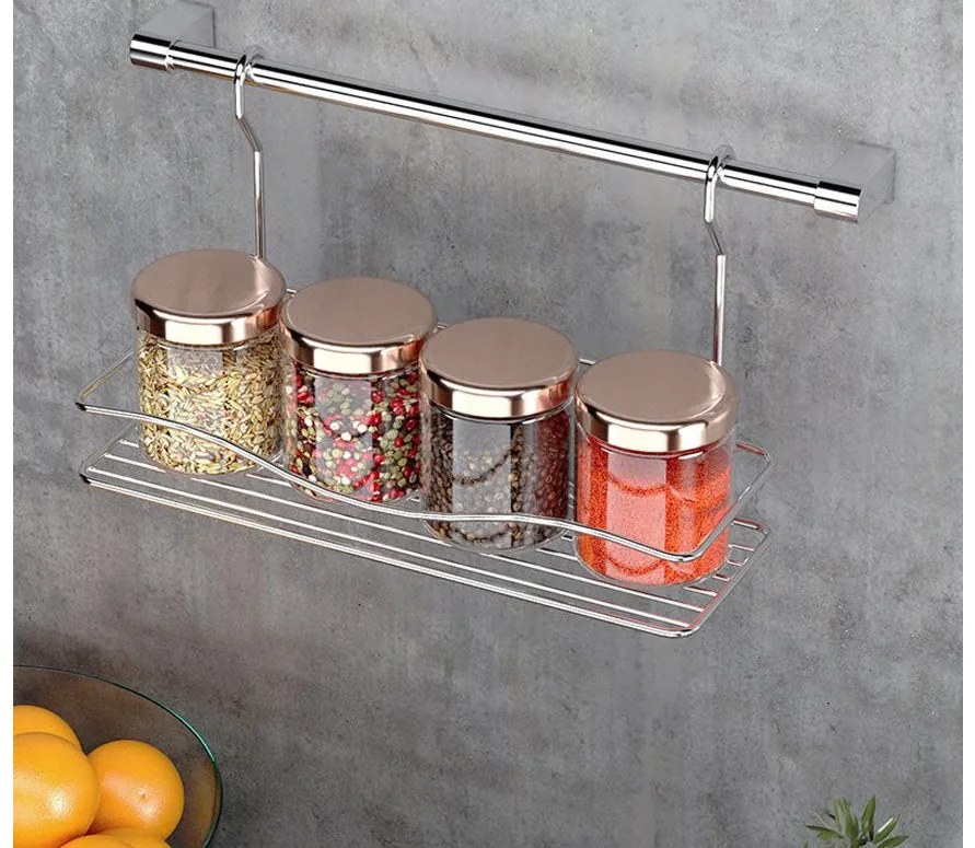 ЕТАЖЕРКА TEKNO TEL MG-041 , 1ниво с релса , хром