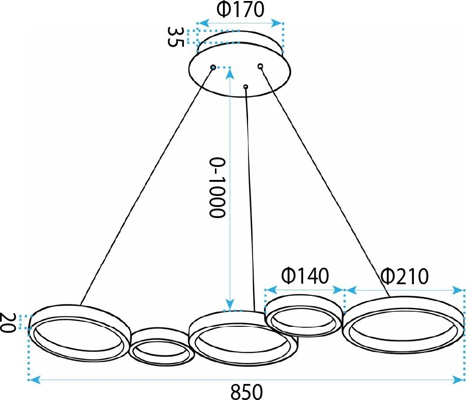 ВИСЯЩА ТАВАННА ЛАМПА APP1923-CP BLACK