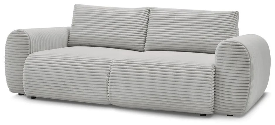 Светлосив разтегателен диван от рипсено кадифе 257 cm Lucien – Bobochic Paris