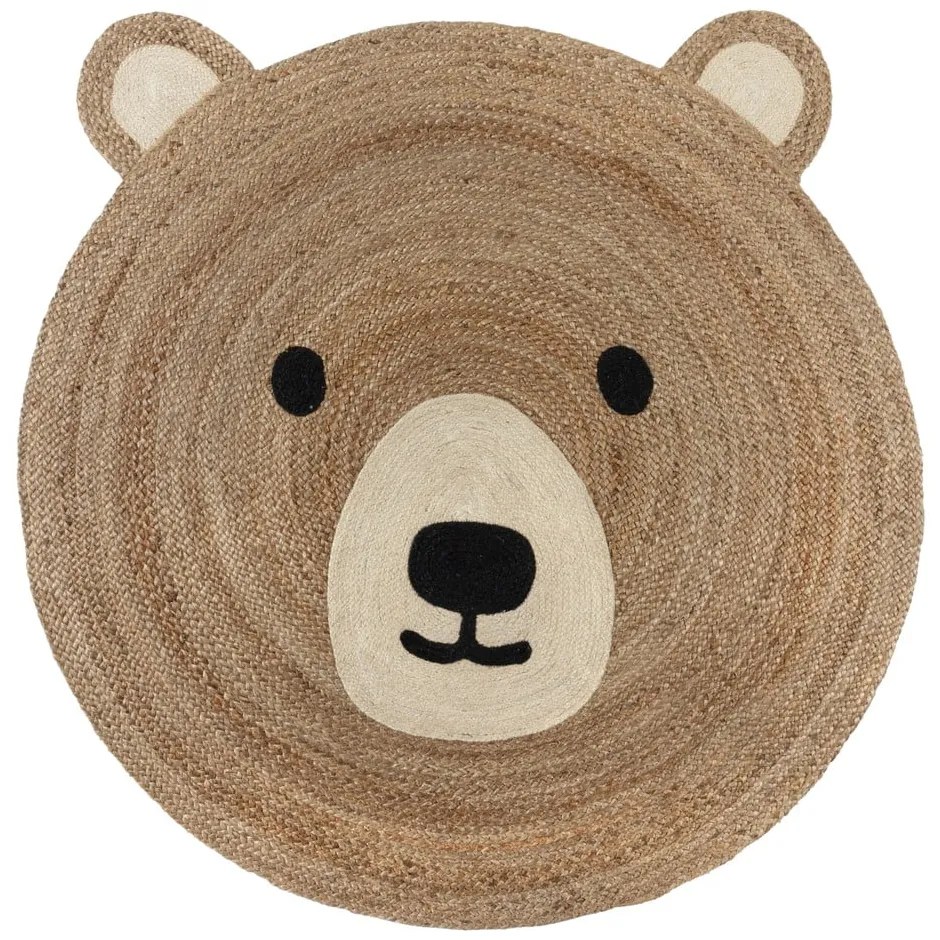 Ютен детски килим в естествен цвят 100x100 cm Bertie Bear – Flair Rugs
