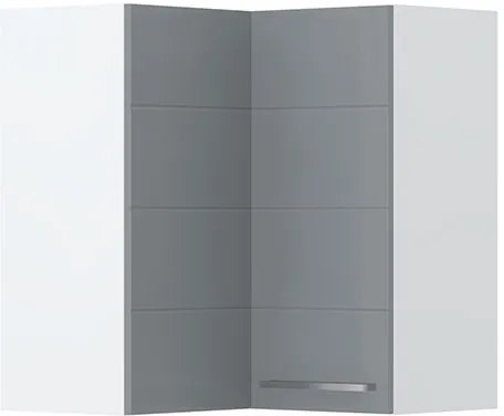 Висящ ъглов шкаф Hudson V7-UG-2K-White - Gray