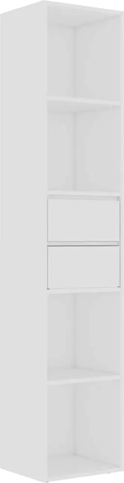 802867 vidaXL Шкаф библиотека, бял, 36x30x171 см, инженерно дърво