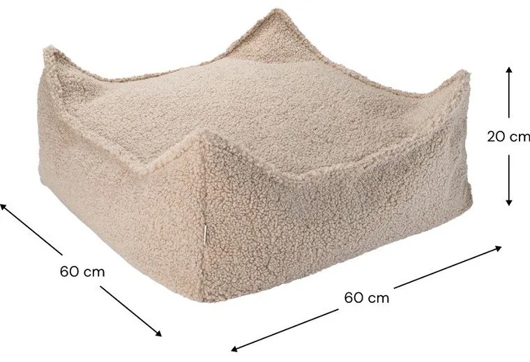 Светлокафяв детски пуф от букле Square – Wigiwama