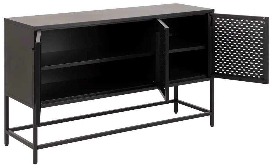 Черен метален нисък скрин 125x75 cm Newcastle – Actona