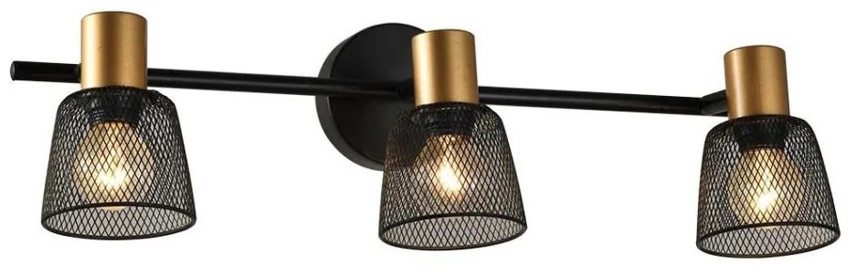 Prezent 75472 - Спот аплик DAYTONA 3xE14/40W/230V черен/златист