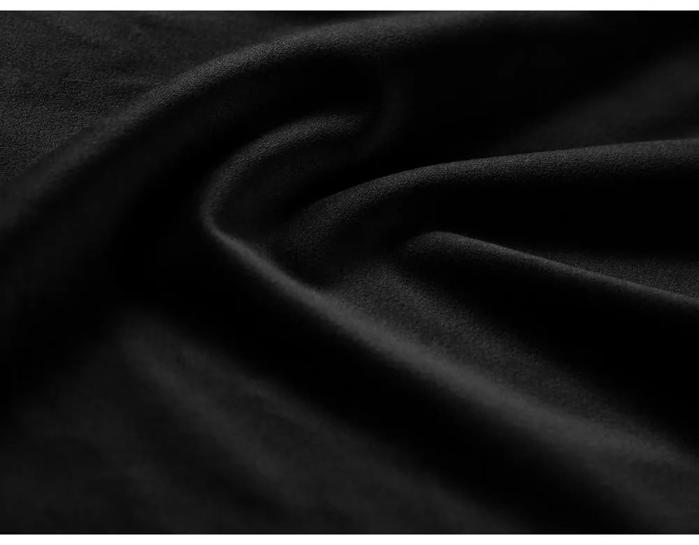 Черен кадифен разтегателен ъглов диван с място за съхранение (ляв ъгъл/U форма) Kyoto – Cosmopolitan Design