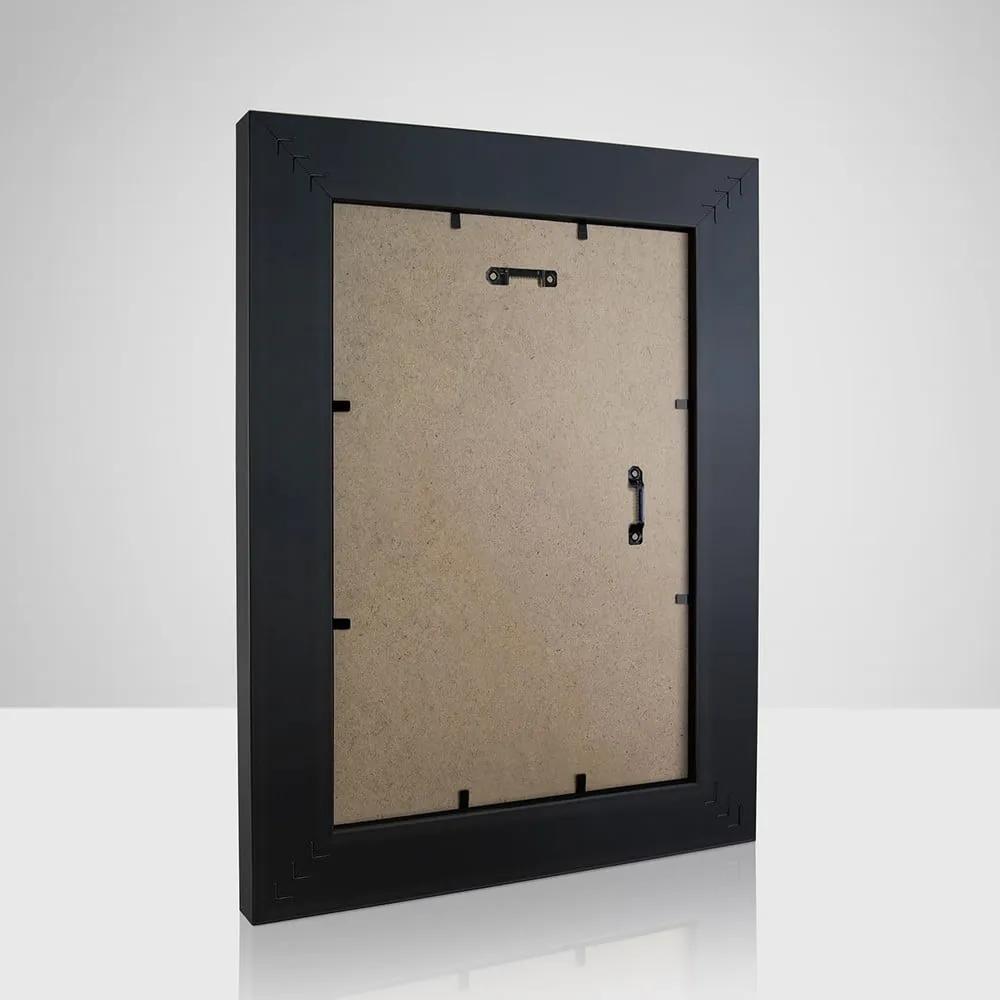 Матирана черна пластмасова рамка за стена 38x48 cm