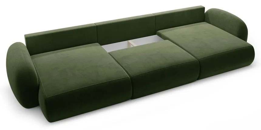 Зелен кадифен сгъваем/с място за съхранение ъглов диван (U форма) Tonale – Cosmopolitan Design