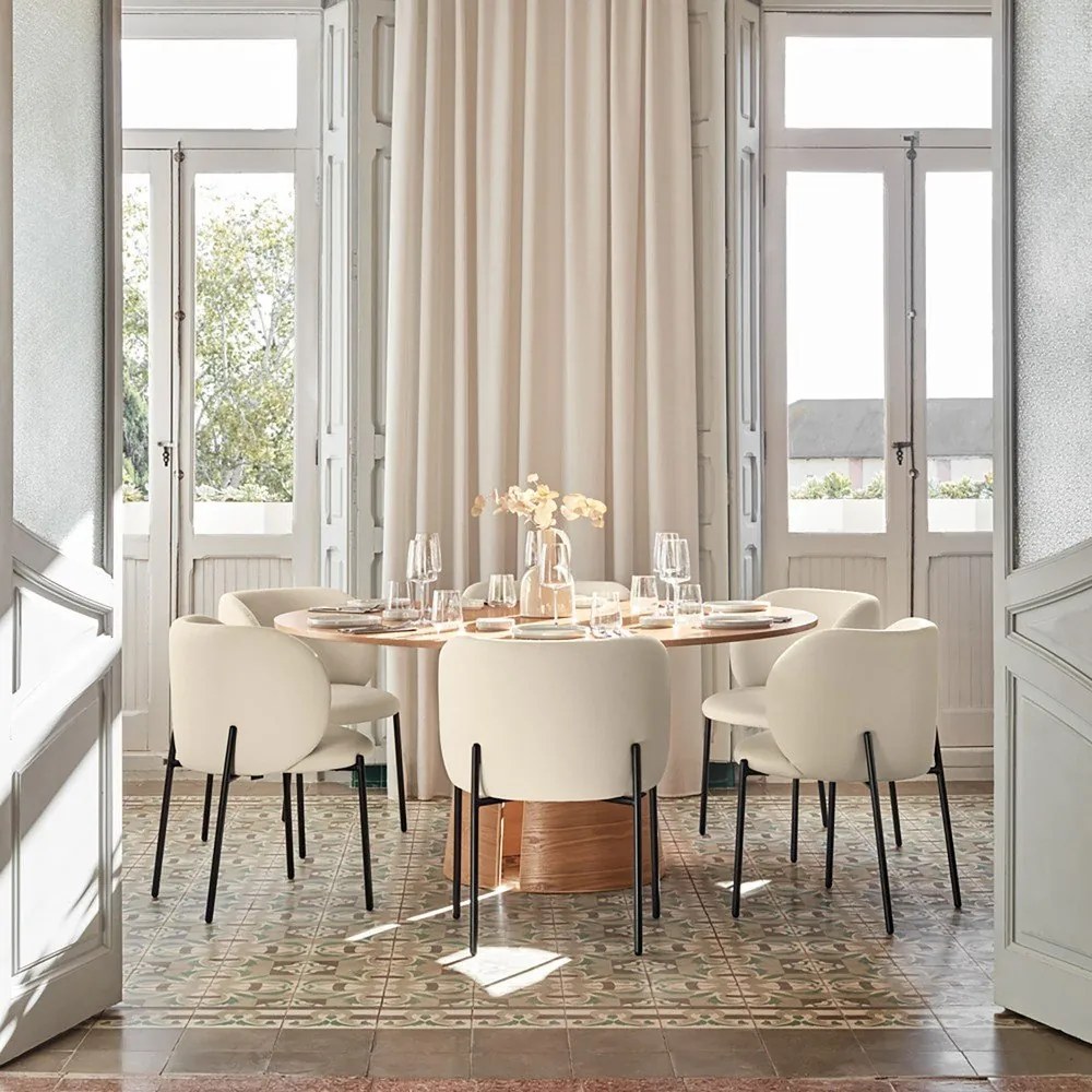 Кръгла трапезна маса от декор от ясен ø 157 cm Cep – Teulat