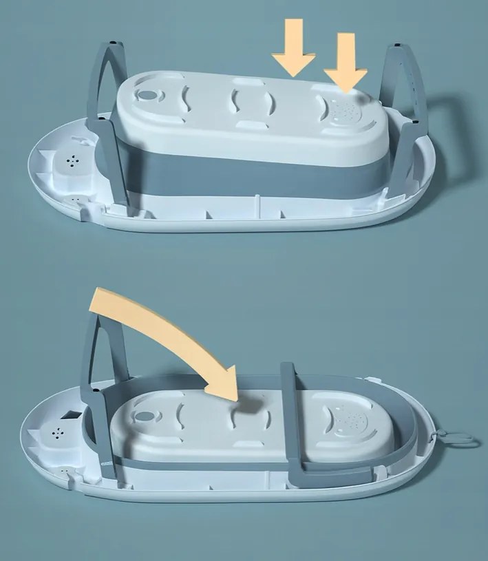Сгъваема бебешка вана VAIANA PREMIUM с шезлонг и стойка - повече цветове лилаво
