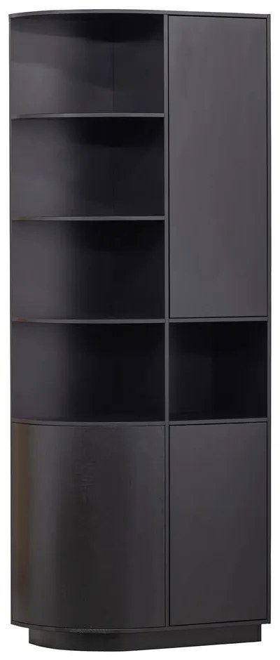 Черен модулен шкаф за книги от борова дървесина 78x210 cm Finca - WOOOD