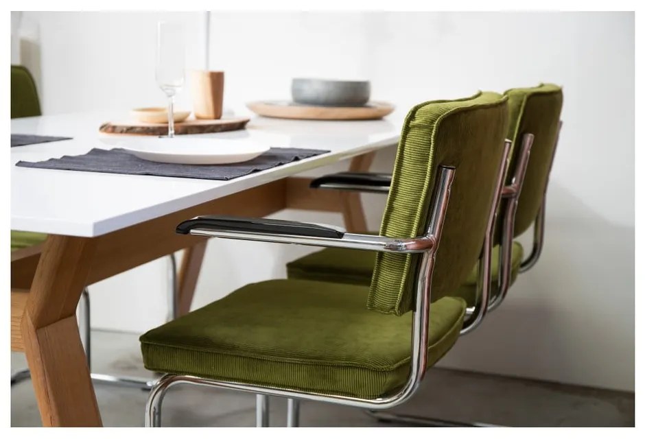 Комплект от 2 черни стола с подлакътници Ridge Kink Rib - Zuiver