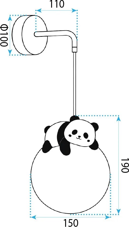 СТЕННА ЛАМПА АПЛИК PANDA G163-1W