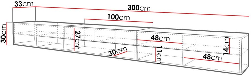 ТV шкаф A 300-Leuko-Leuko mat