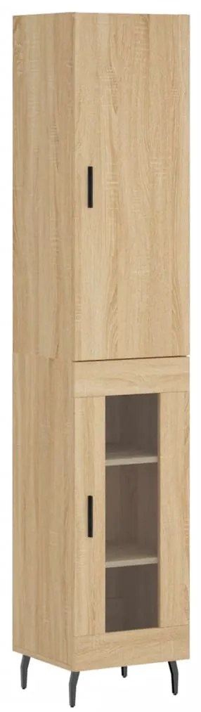 3199060 vidaXL Висок шкаф, сонома дъб, 34,5x34x180 см, инженерно дърво