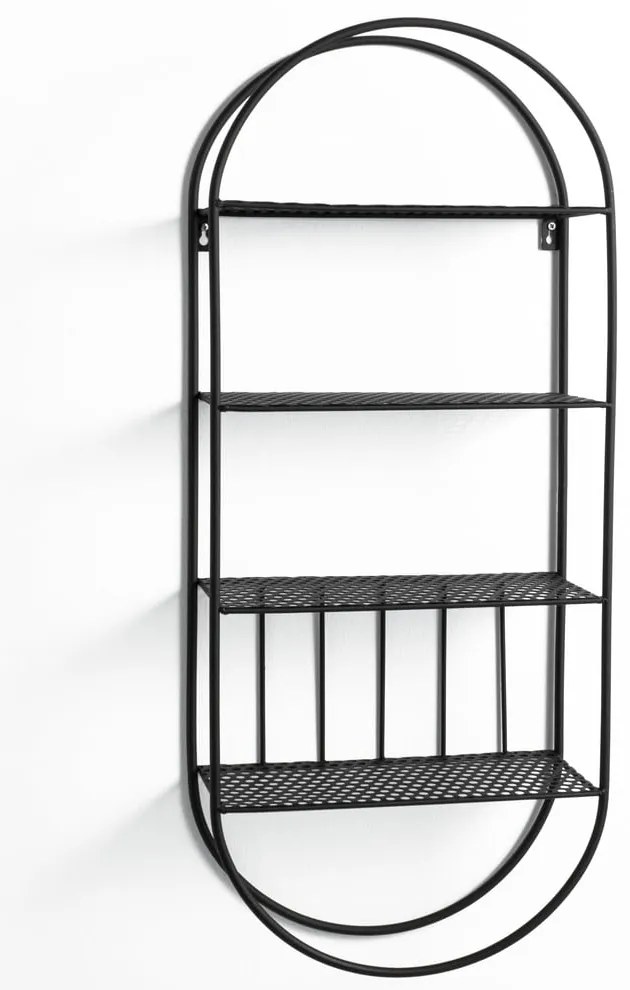 Черен стенен рафт Joshua - Tomasucci