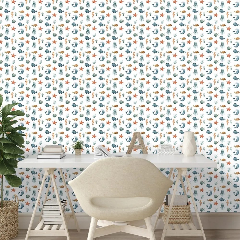 Тапет – Морски свят в пастелни цветове