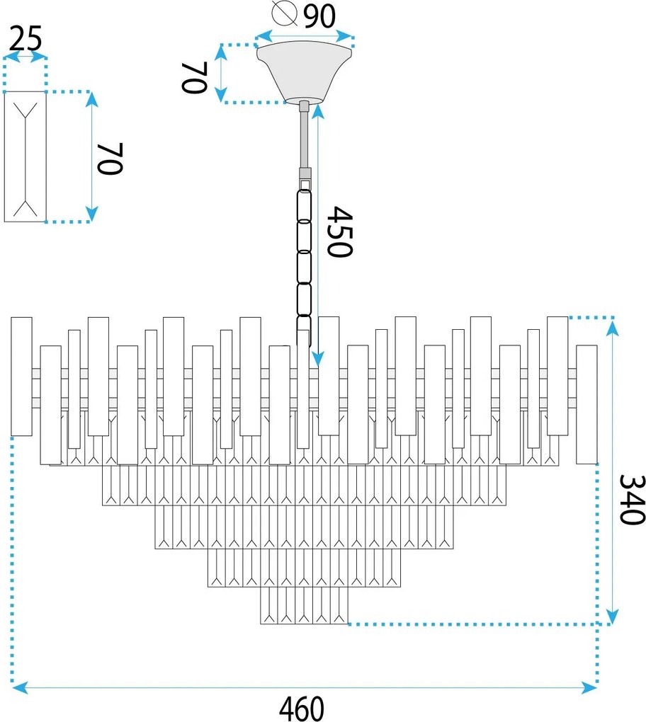 Пендел Cristal G051-CP 50CM Chrome