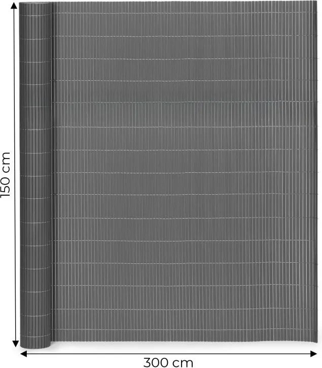 Реверсивен антрацитен PVC екран за балкони, огради и тераси Ширина: 1 м | Дължина: 5 м