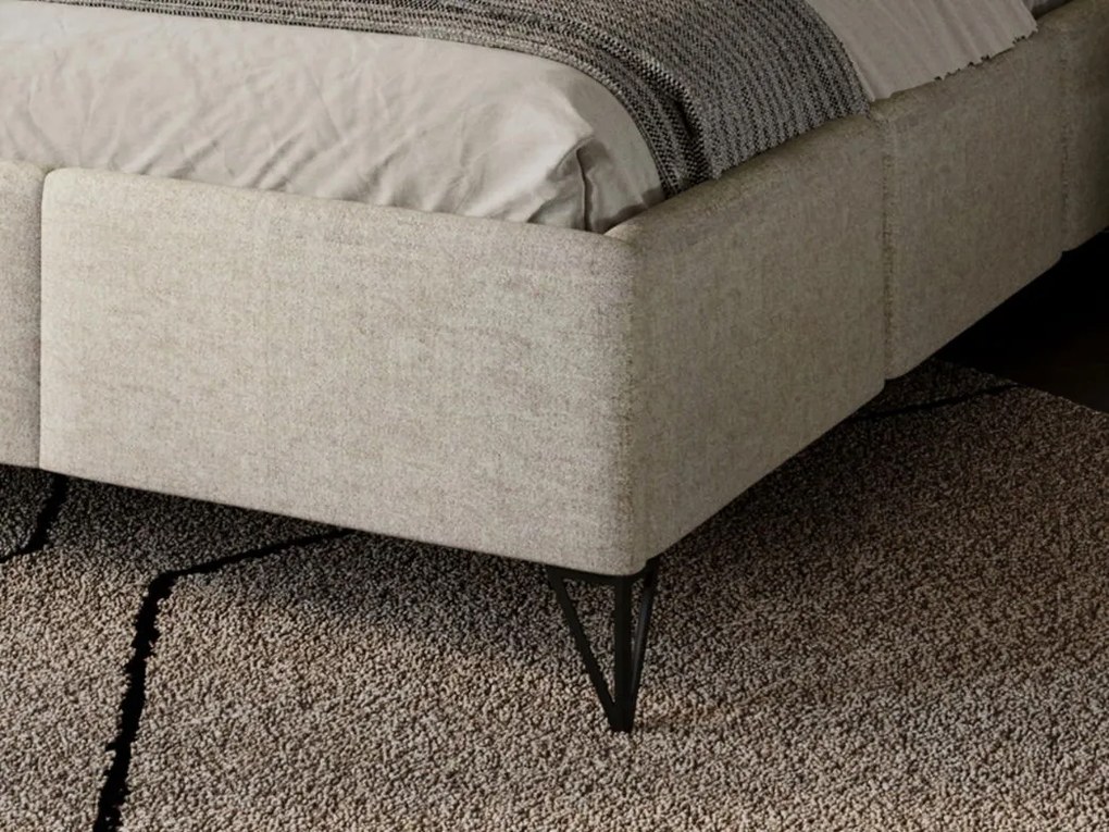 Облегнато легло Loren-Светлобежово-140 x 200