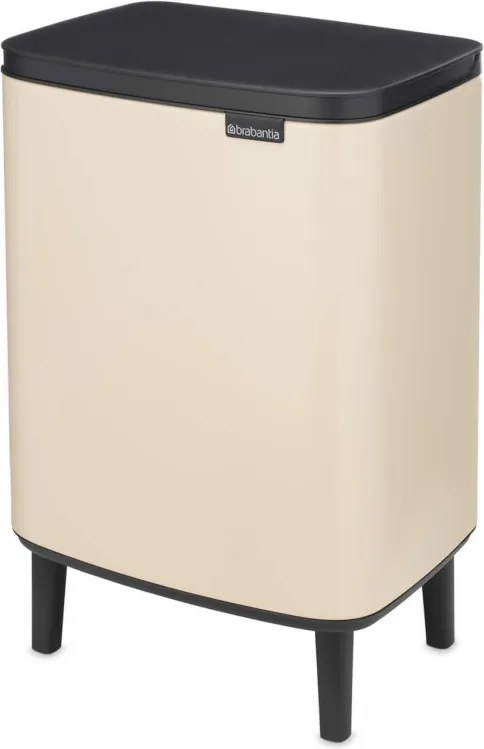 Кош за боклук Brabantia Bo Small Hi 1010462, 12 л, Плавно и безшумно отваряне, Противоплъзгаща основа, Бежов