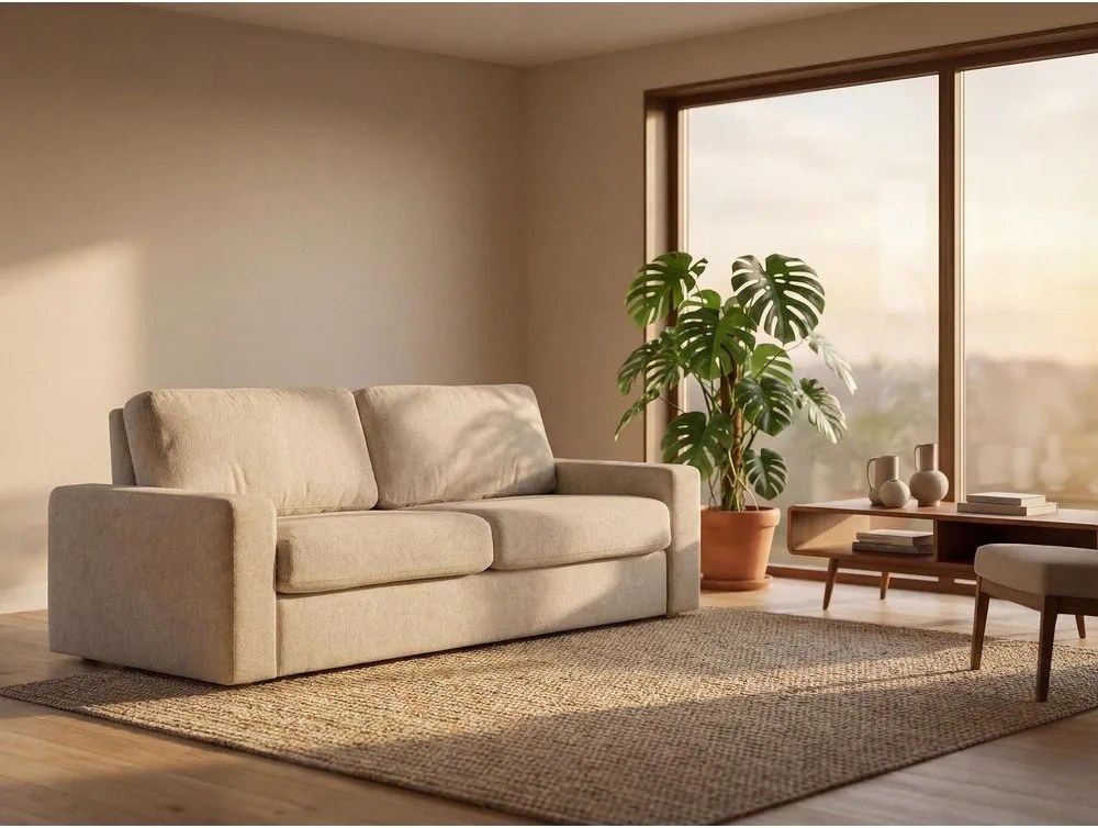 Сиво-розов разтегателен диван от рипсено кадифе 195 cm Nona – Makamii