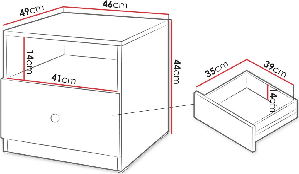 Нощно шкафче Ferena