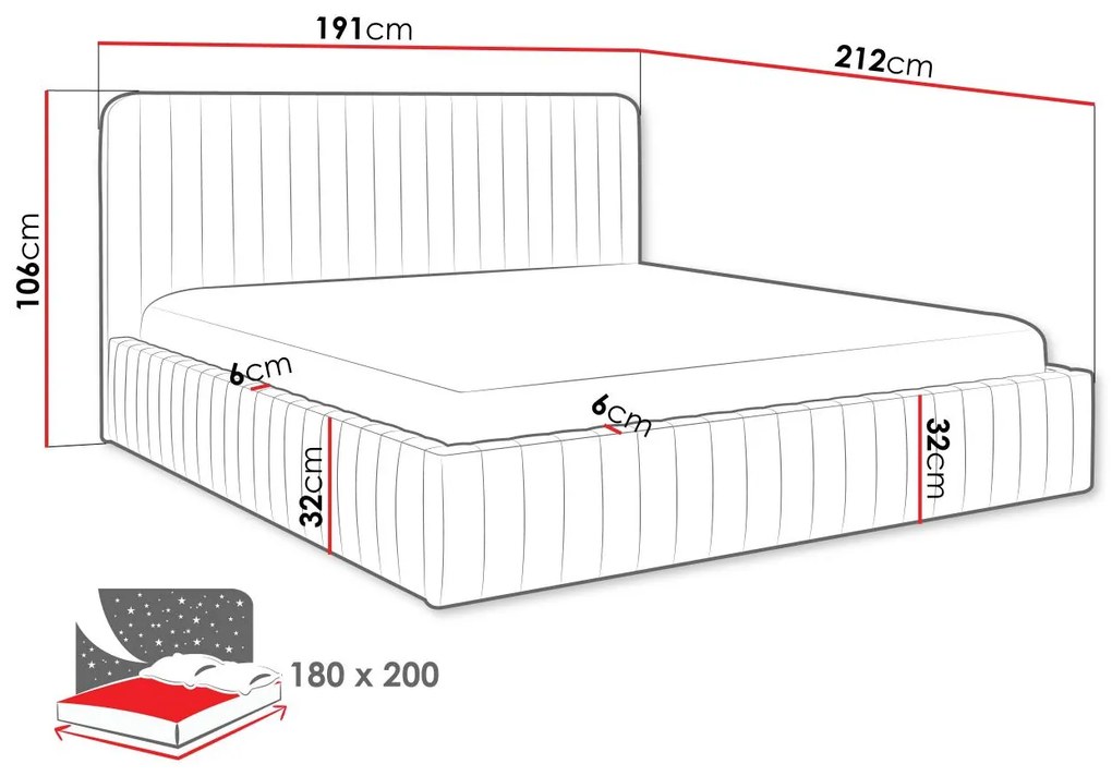 Тапицирано легло Caniko-Kafe-180 x 200 см