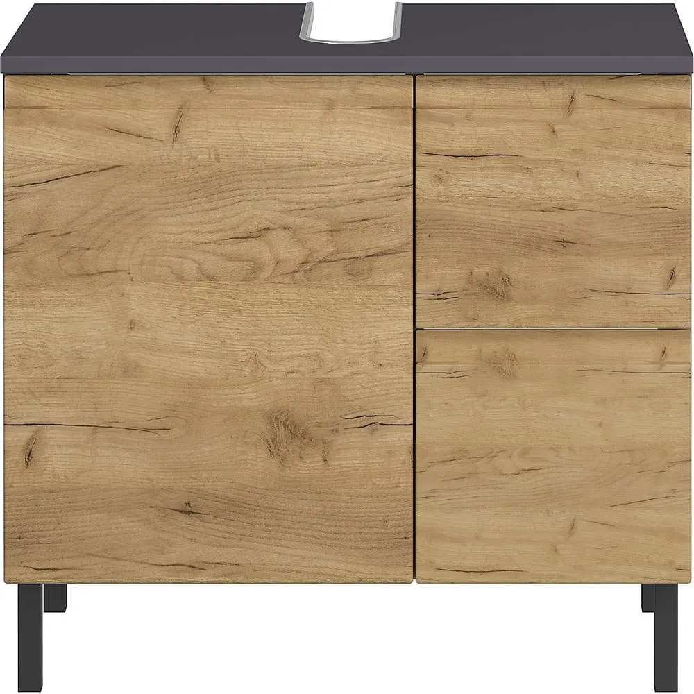 Тъмно сив шкаф под мивката от дъб 60x56 cm Salinas - Germania