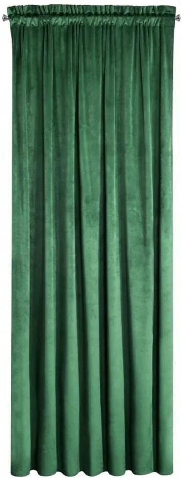 Зелена затъмняваща завеса с лента на райета 140 x 300 cm