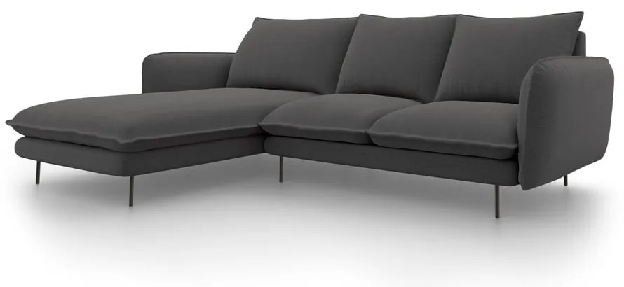 Тъмносив ъглов диван , ляв ъгъл Vienna - Cosmopolitan Design