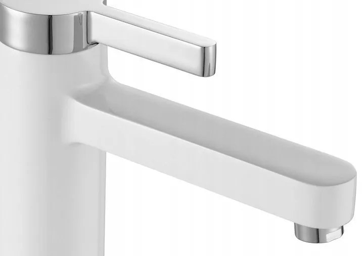 Смесител за мивка REA Polo White Chrom high