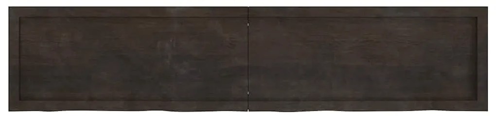 3156452 vidaXL Плот за маса тъмнокафяв 180x40x(2-4) см обработен масивен дъб