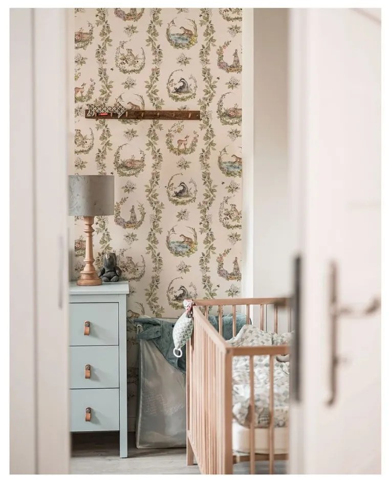 Хартиен детски тапет 100 cm x 280 cm Animals in the Circles – Dekornik