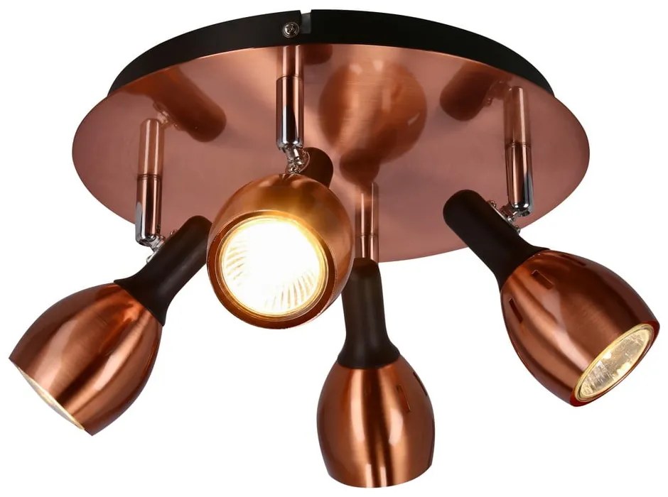 Лампа за таван в меден цвят с метален абажур 35x35 cm Cross - Candellux Lighting