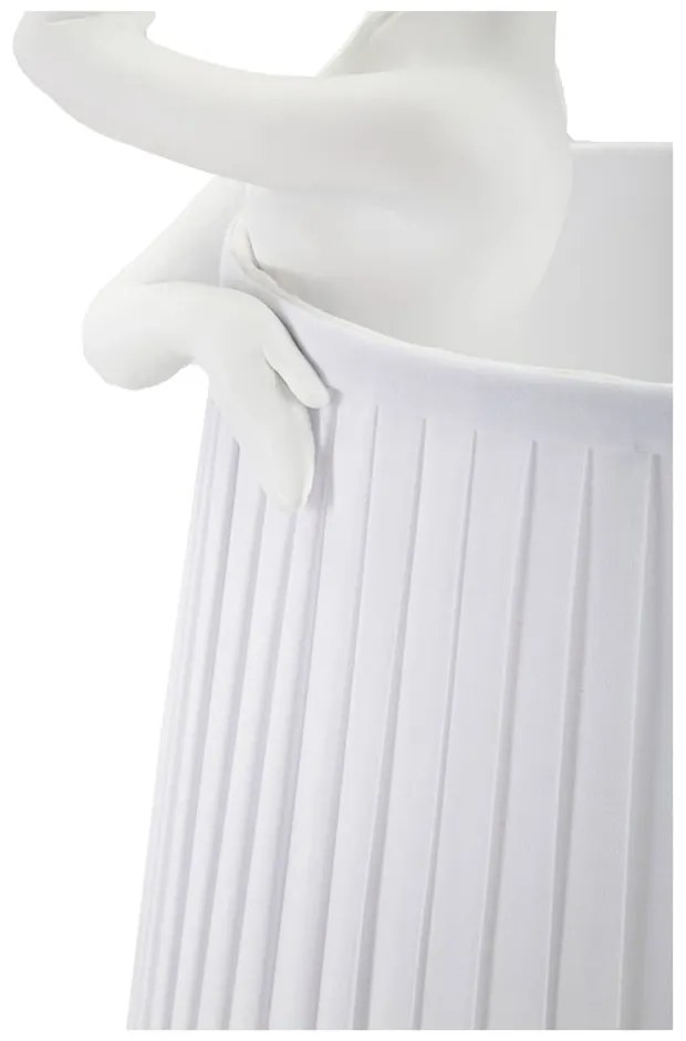 Бяла настолна лампа с текстилен абажур (височина 62,5 cm) Ballet – Mauro Ferretti