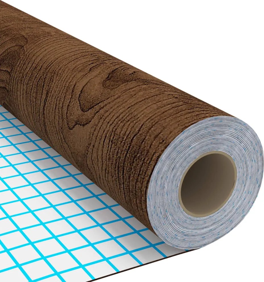 Самозалепващо фолио за врати, 2 бр, тъмен дъб, 210x90 см, PVC