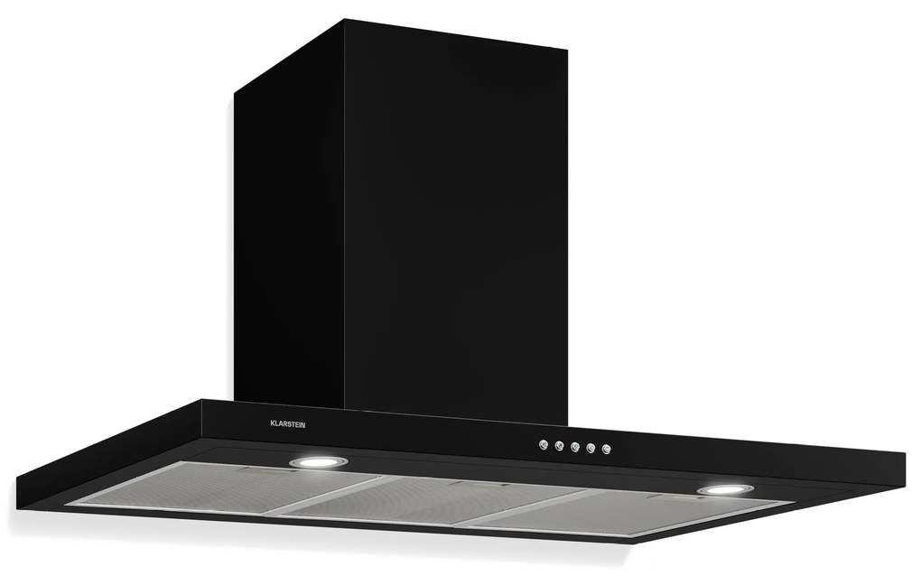 Klarstein Limelight, абсорбатор, 90 см, абсорбаторза стена, 600 m³ / h, черен