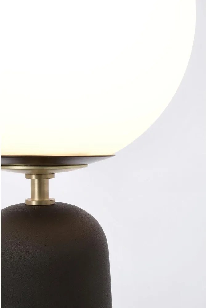 Черна метална настолна лампа със стъклен абажур (височина 51 cm) Delphine – Bizzotto