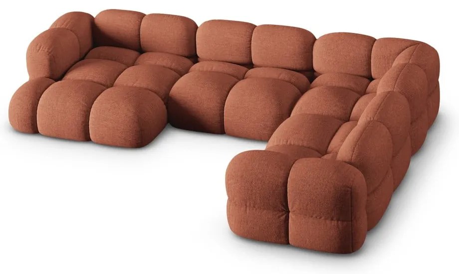 Ъглов диван в тухлен цвят (десен ъгъл/U форма) Loretto – Cosmopolitan Design