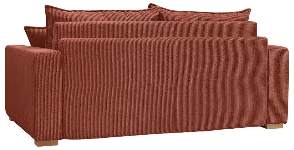 Разтегателен диван от рипсено кадифе в тухлен цвят 225 cm Augustin – Bobochic Paris