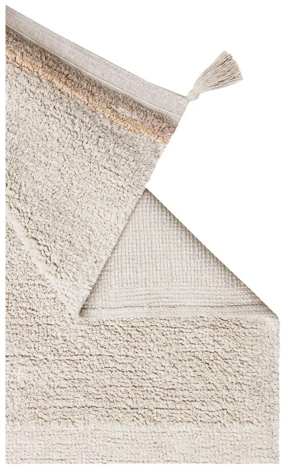 Кремав ръчно изработен памучен килим подходящ за пране 200x300 cm Bloom Natural – Lorena Canals