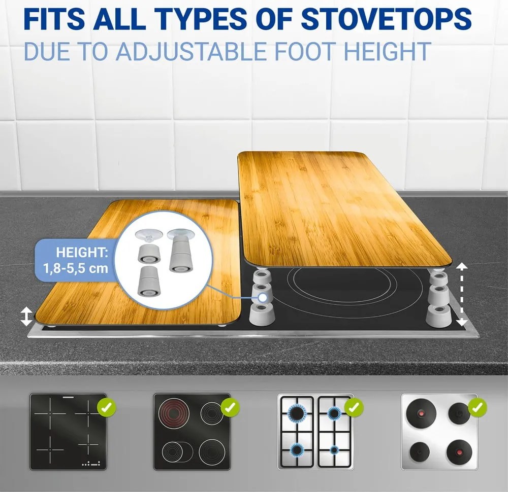 Капаци за печка 2 бр. от закалено стъкло 52x30 cm Wooden – Maximex