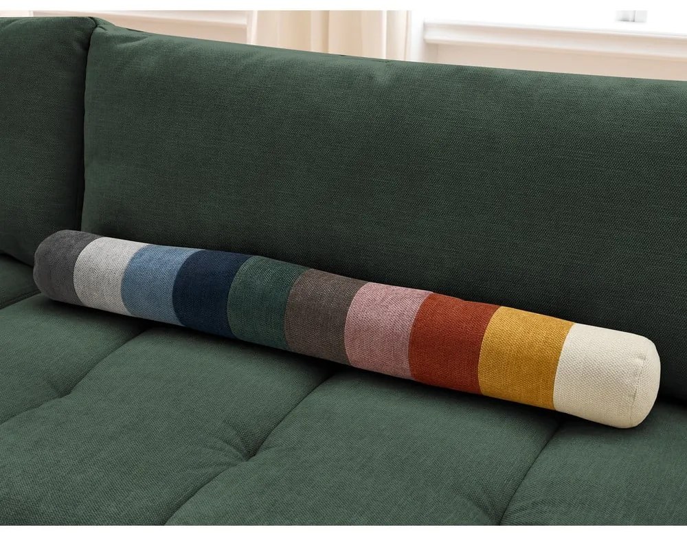 Зелен сгъваем/с място за съхранение ъглов диван (ляв ъгъл/L форма) Fuji – Bobochic Paris